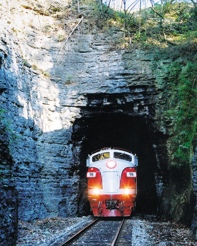 Branson train in tunnel